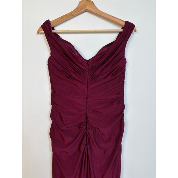 La Femme No 28450 Off the Shoulder Evening Gown Dress Size 8 Ruched Prom NWT - Picture 10 of 15